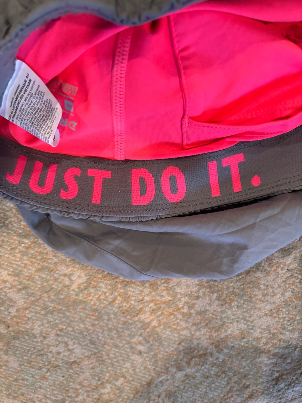 Nike Dri-FIT Athletic Running Shorts Gray Pink Built In Liner Medium - Picture 7 of 11